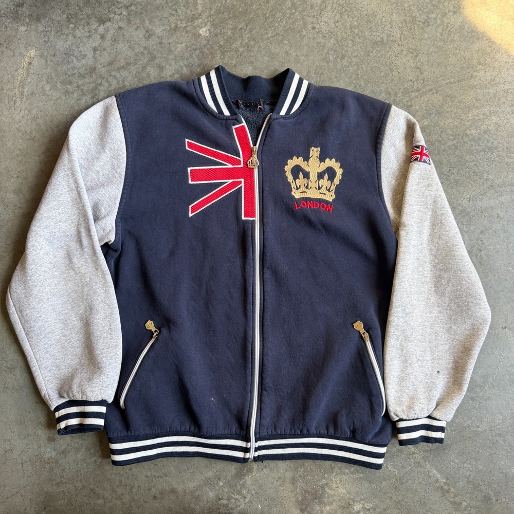 G Crown London Urban Jack Unisex Full Zip Jacket Streetwear Y2K Size Large 22x26